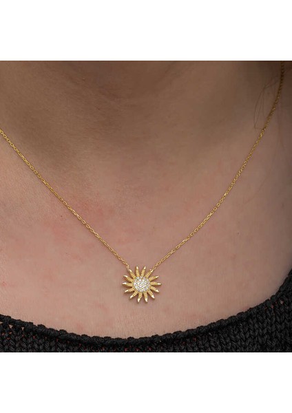 Gümüş Gold Güneş Kadın Kolye modelleri