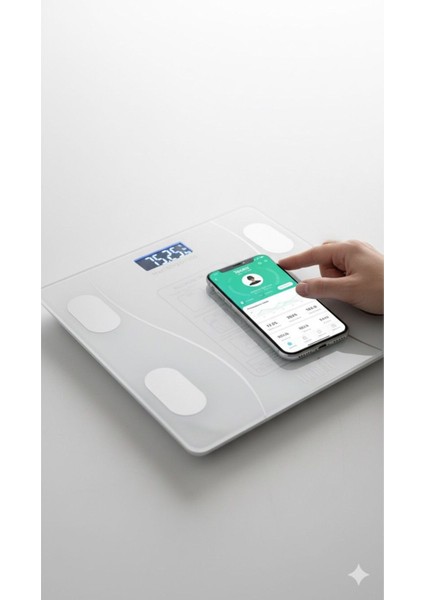 Dijital Baskül, Yağ, Su, Kas, Kilo, Vücut Kitle Endeksi, Termometreli, Sağlıklı Ölçüm