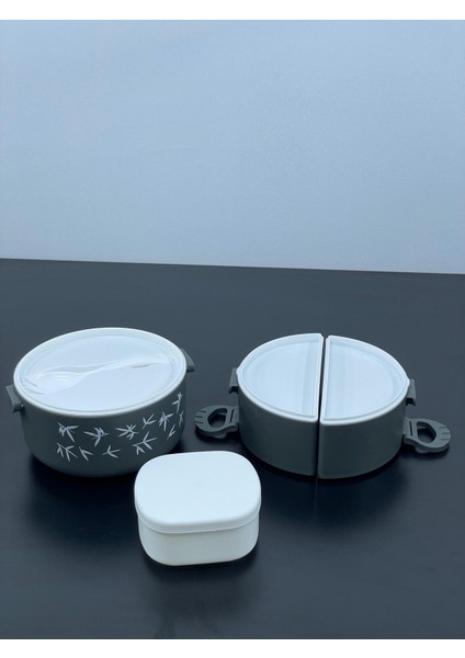 3 Bölmeli 2 Katlı Akrilik Ayıcıklı Beslenme Kutusu Çantası Kulplu Saklama Kabı fiyatları