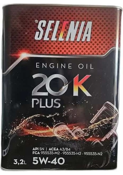 Selenia 20 K Plus 5W 40 Tam Sentetik Motor Yağı 3,2 L Euro 4 Motorlu Araçlar Için