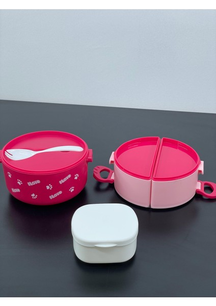 3 Bölmeli 2 Katlı Akrilik Ayıcıklı Beslenme Kutusu Çantası Kulplu Saklama Kabı fiyatları