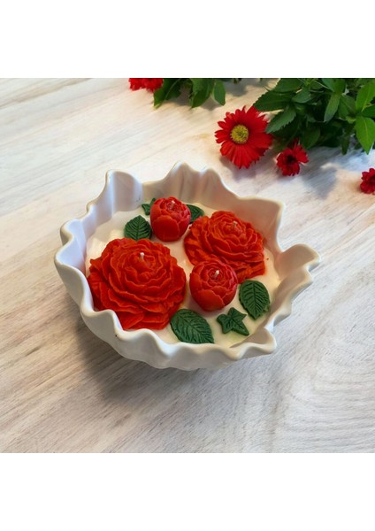 Şakayık Çiçeği Kase Mum