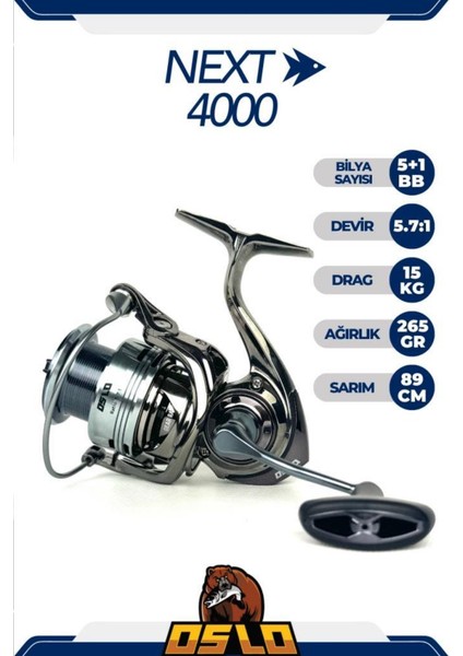 Next 4000 Oslo Legend 270CM 7-40GR 8x Spin Olta Seti fırsatları