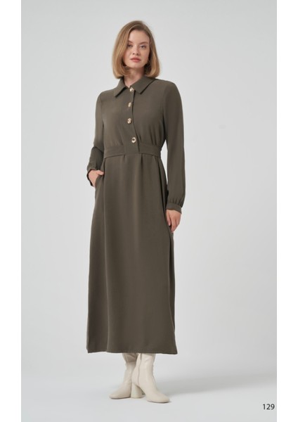 Nuss 2007 Gömlek Yaka Dört Düğmeli Elbise