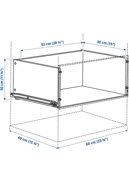 Ön Panelsiz Çekmece, Beyaz, 30X40 cm fiyatları