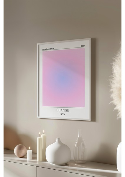 Aura Serisi Beyaz Çerçeveli Poster, Tablo NO:191