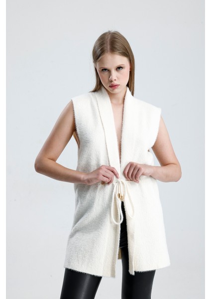 Şal Yaka Stoperli Yelek