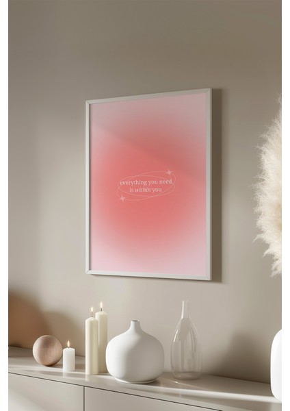 Aura Serisi Beyaz Çerçeveli Poster, Tablo NO:171