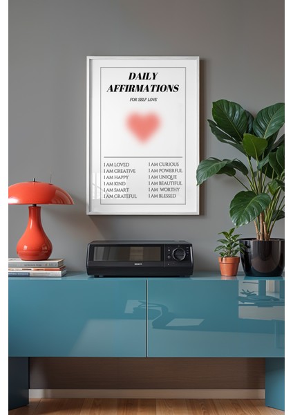 Aura Serisi Beyaz Çerçeveli Poster, Tablo NO:118 fiyatları