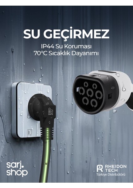PC200-3.6KW Taşınabilir Elektrikli Araç Şarj Cihazı – 7,5 Metre Kablo / 10A & 16A Uyumlu / IP65