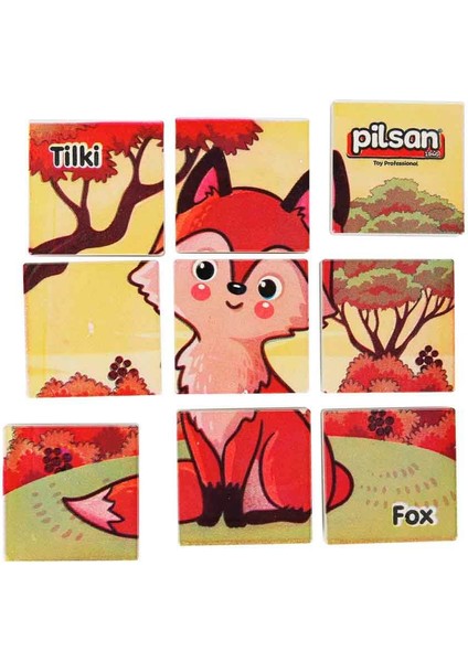 Pilsan Hayvan Serisi 9 Parça Puzzle Set 03-355-KIZIL Tilki