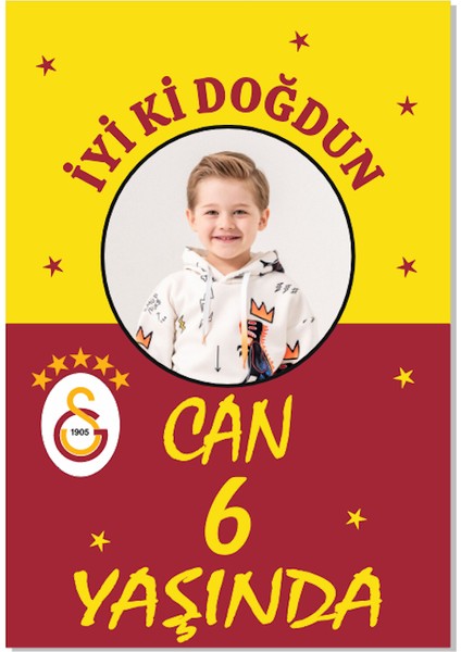 Galatasaray Afiş Pankart Kişiye Özel Doğum Günü Yazısı 35X50 Boyut