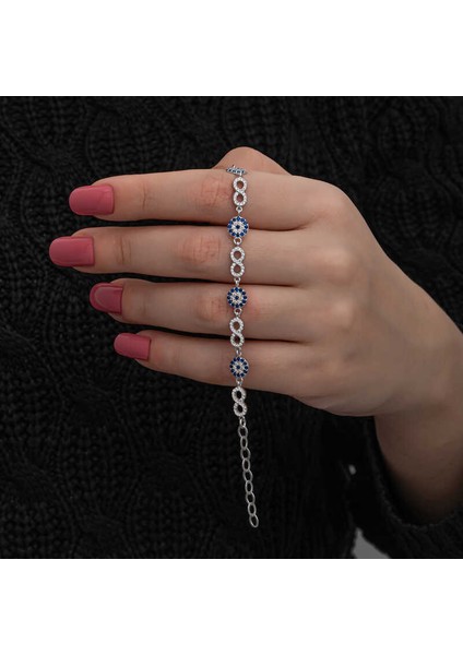 ​gümüş Nazar Boncuklu Sonsuzluk Kadın Bileklik fiyatları
