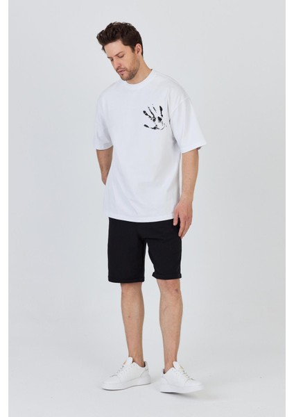 R-5863 Ön ve Arka Baskı Detaylı Süprem Tişört