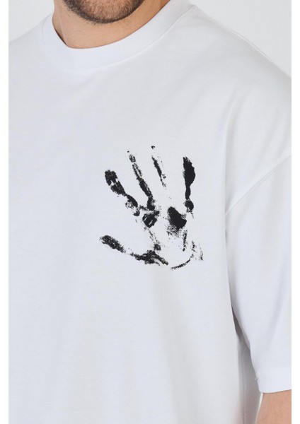 R-5863 Ön ve Arka Baskı Detaylı Süprem Tişört modelleri