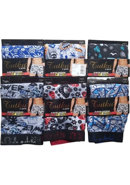 Erkek Elas Emp Spor Boxer 6'lı Kombin