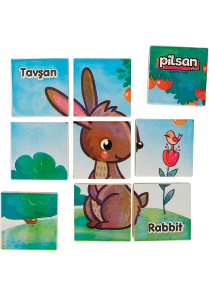 Pilsan Hayvan Serisi 9 Parça Puzzle Set 03-355-TABA Tavşan