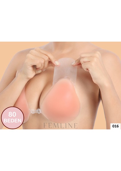 Ten Rengi- Yapışkanlı Silikon Asansör Sütyen - Push Up - Klipsli - Görünmez Dikleştirici