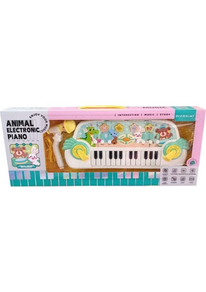 Prestij Oyuncak Mikrofonlu Pilli Piyano 808-16A-KREM