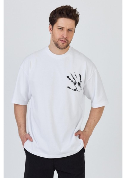 R-5863 Ön ve Arka Baskı Detaylı Süprem Tişört fırsatları