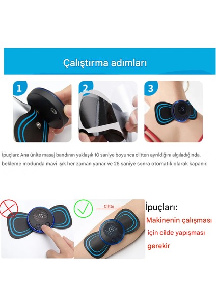 Yeni Nesil Darbeli Tens Masaj Aleti 8 Mod 19 Seviye Kelebek Masaj Aleti (1 Adet) indirimleri