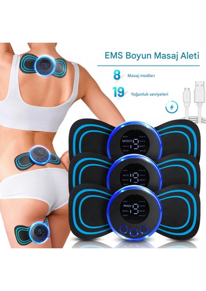Yeni Nesil Darbeli Tens Masaj Aleti 8 Mod 19 Seviye Kelebek Masaj Aleti (1 Adet)