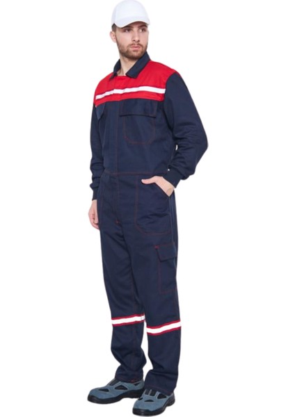 Gabardin 16/12 Kırmızı Robalı Lacivert Iş Tulumu indirimleri