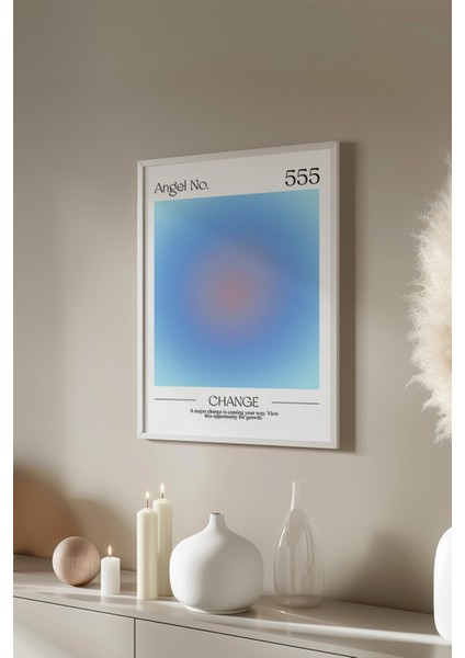 Aura Serisi Beyaz Çerçeveli Poster, Tablo No:9