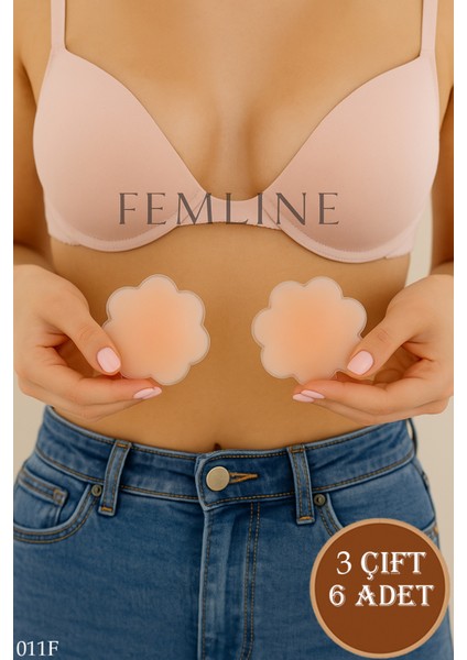 Kadın Göğüs Ucu Gizleyici ve Kapatıcı Flower Silikon Ped (3 Çift 6 Adet)