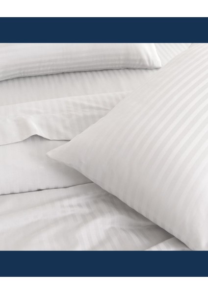 Nivora Çizgili Pamuk Saten Nevresim Takımı | Çift Kişilik Premium | 83 Tel Otel Serisi | King Size 220X230