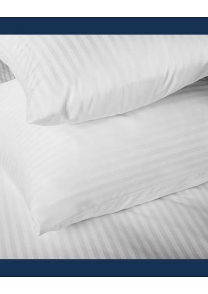 Nivora Çizgili Pamuk Saten Nevresim Takımı | Çift Kişilik Premium | 83 Tel Otel Serisi | King Size 220X230
