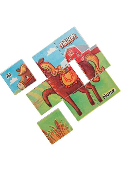 Pilsan Hayvan Serisi 9 Parça Puzzle Set 03-355-KAHVERENGI At
