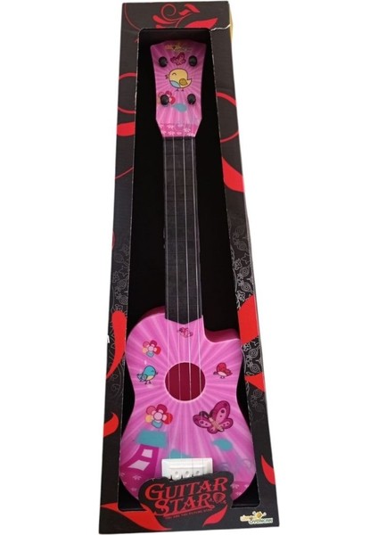 Limon Oyuncak Kutulu Baskılı Gitar LMN156-PEMBE