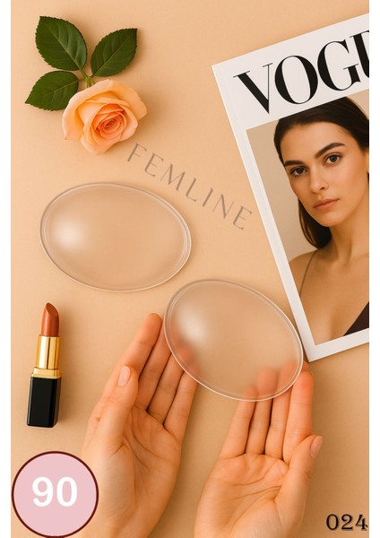 Yapışkanlı Şeffaf Silikon Sütyen – Toparlayıcı Mayo & Bikini Göğüs Pedi (90 Beden)