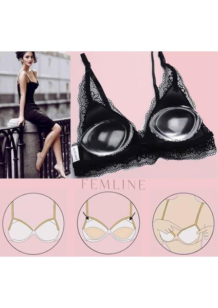 Yapışkanlı Şeffaf Silikon Sütyen – Toparlayıcı Mayo & Bikini Göğüs Pedi (90 Beden)