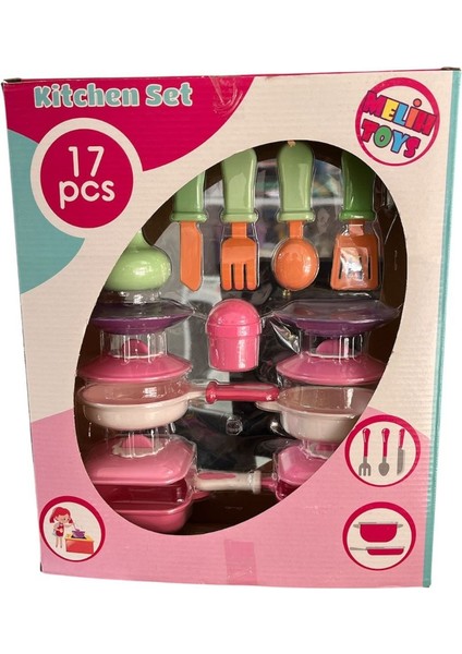 Melih Toys 17 Parça Kutulu Mutfak Seti 05-Yeşil