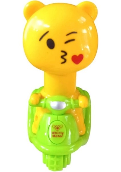 Can Ali Toys Sarı Emoji Kafalı Bas Git Motor CNL-5555-YEŞIL