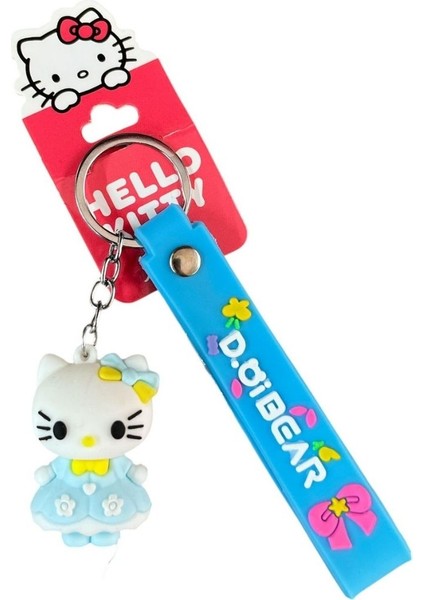 Sasta Lisanslı Silikon Anahtarlık 582648-MAVI Hello Kitty