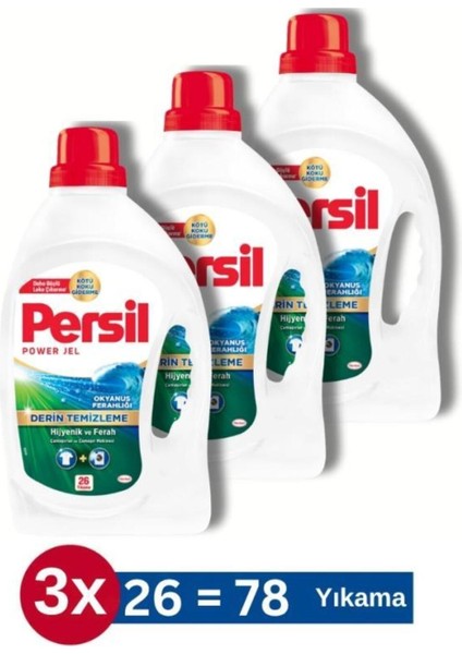 Jel Okyanus Ferahlığı Sıvı Çamaşır Deterjanı 26 Yıkama 1.690 ml 3'lü Set