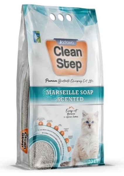 Clean Step Aktif Karbonlu Marsilla Kokulu Ince Taneli Topaklanan Bentonit Kedi Kumu 5 Lt - JDW-CS01
