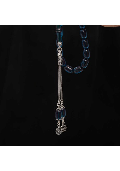 Gümüş Püskül Sıkma Kehribar Tesbih modelleri