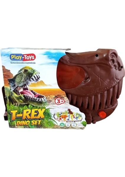Play Toys T-Rex Dinozor Seti 1147-KAHVERENGI