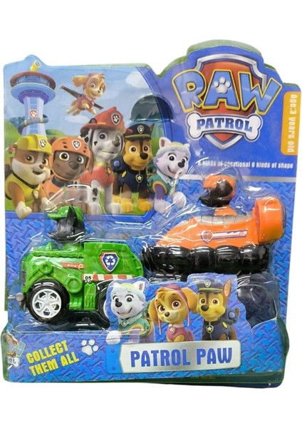 Kids Oyuncak Arabalı Paw Patrol Seti A1-Yeşil Turuncu