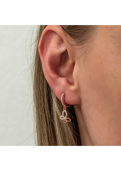 Gümüş Sallantılı Rose Kelebek Kadın Küpe fırsatları