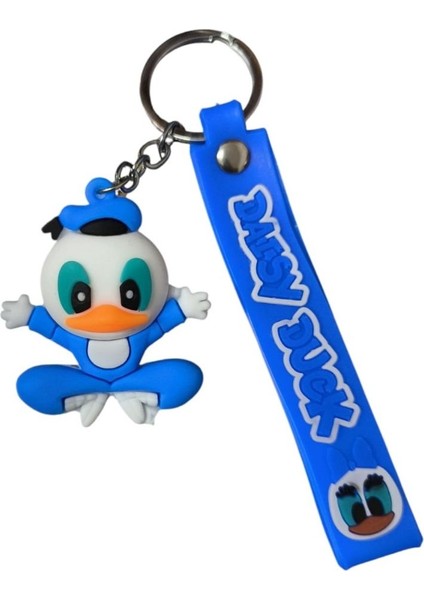 Renkli Silikon Anahtarlıklar-Mavi Donald Duck