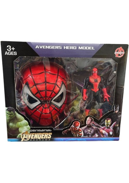 Kids Oyuncak Spiderman Işıklı Maske ve Figür Seti 2156-SM