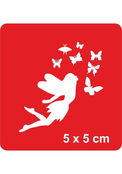 Melek Kelebek Peri Kızı Tattoo Geçici Dövme Şablonları Kına Kalıpları