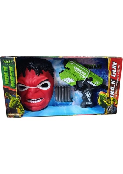 Kids Oyuncak Nerf Silah ve Hulk Maske 2156-10-KIRMIZI
