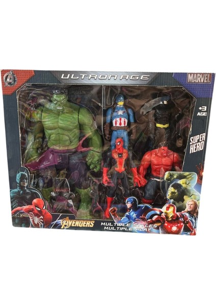 Kids Oyuncak Büyük Hulk ve Küçük Avengers Karakterleri 8818-4 Hk-Mavi Kaptan Amerika