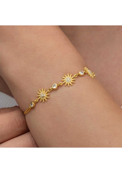 Gümüş Gold Güneş Kadın Bileklik modelleri